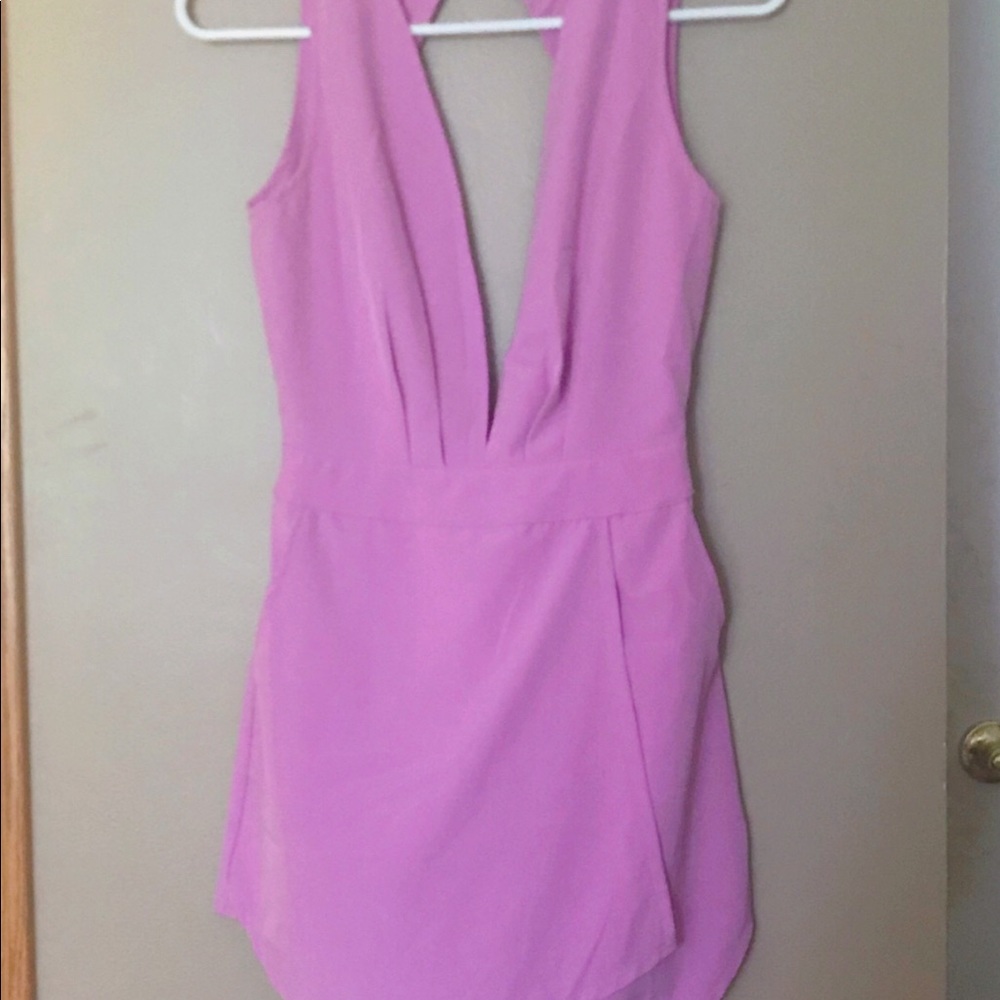 Lilac v neck romper